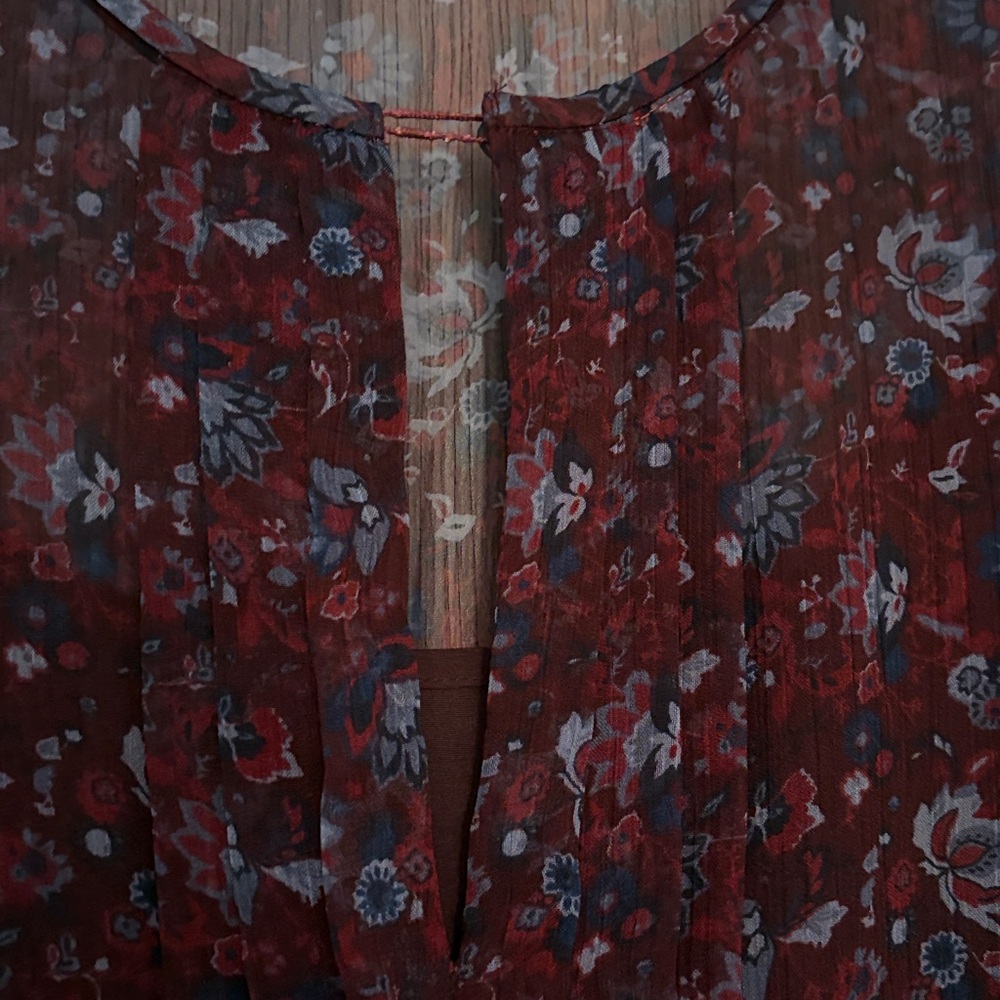 LOFT Women's Long Sleeve Floral‎ Mini Dress, size medium tall - Picture 3 of 7